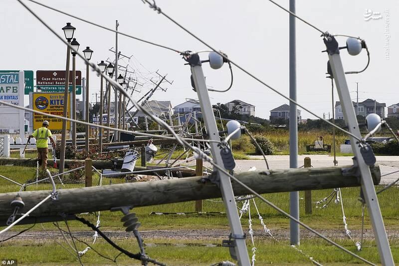 خسارت سنگین طوفان دوریان به دکل‌های برق در کارولینای شمالی