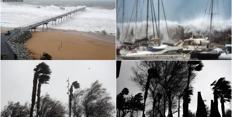 طوفان در اسپانیا ۴ نفر را کشت و برق ۲۲۰ هزار نفر را قطع کرد