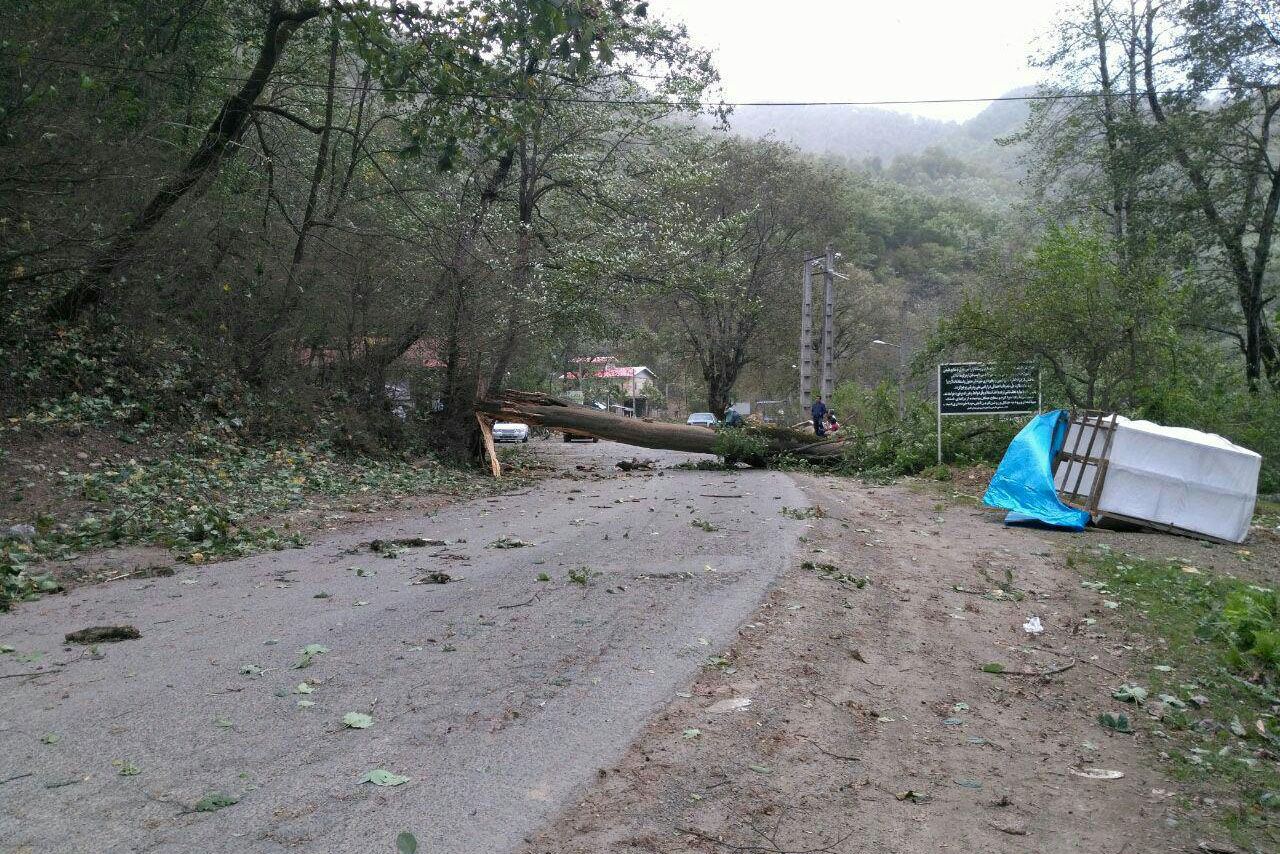 خسارت باد به بیش از ۱۰ واحدمسکونی وقطعی برق مناطق مختلف شهرستان املش