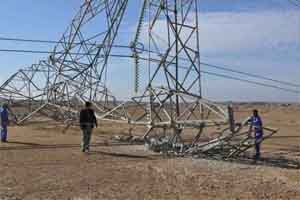 تروریستی ها خط انتقال برق شرق بغداد را منفجر کردند