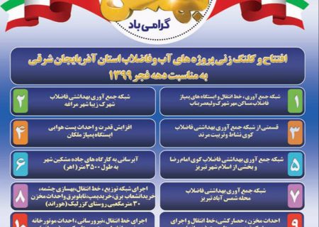 افتتاح ۵۱ پروژه آب و فاضلاب آذربایجان‌شرقی در دهه فجر