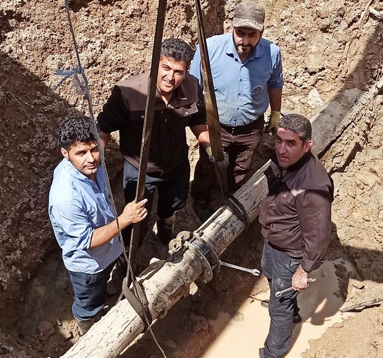 رفع نشتی مسیر آبگیری برج خشک واحد یک نیروگاه شهید مفتح