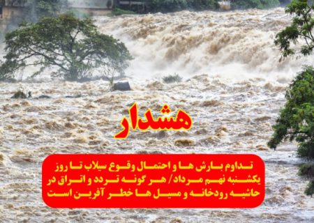 تداوم بارش‌ها و احتمال وقوع سیلاب در تهران تا روز یکشنبه/ تردد و اتراق در حاشیه ‏رودخانه‌ها خطر ‏آفرین است