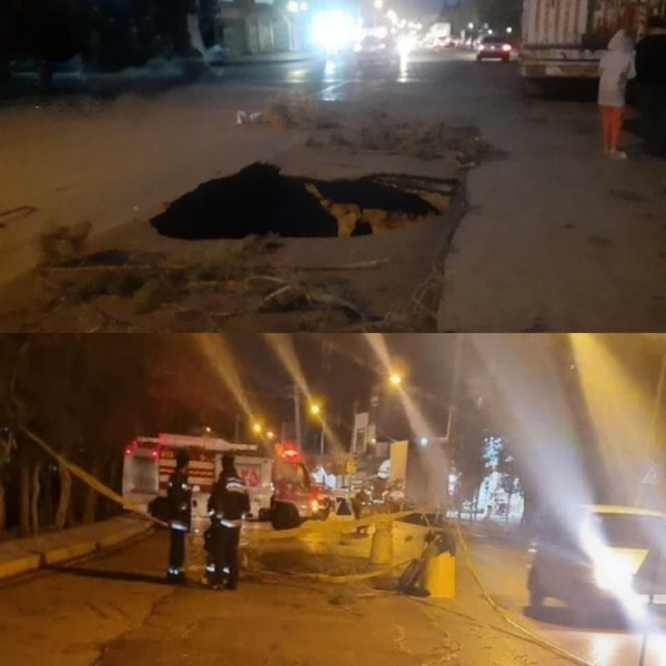 ایجاد حفره‌ای دو متری بر اثر شکستگی لوله فاضلاب در اصفهان