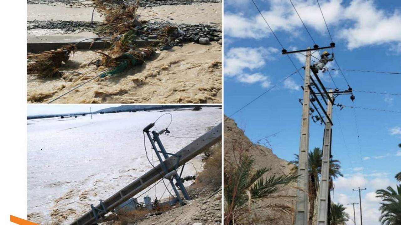 تخریب ۱۵۰۰ متر شبکه برق در شهرستان ایرانشهر