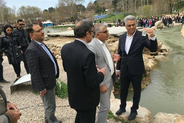 بازدید مدیرعامل شرکت آبفا استان کرمانشاه از وضعیت آبدهی چشمه طاقبستان